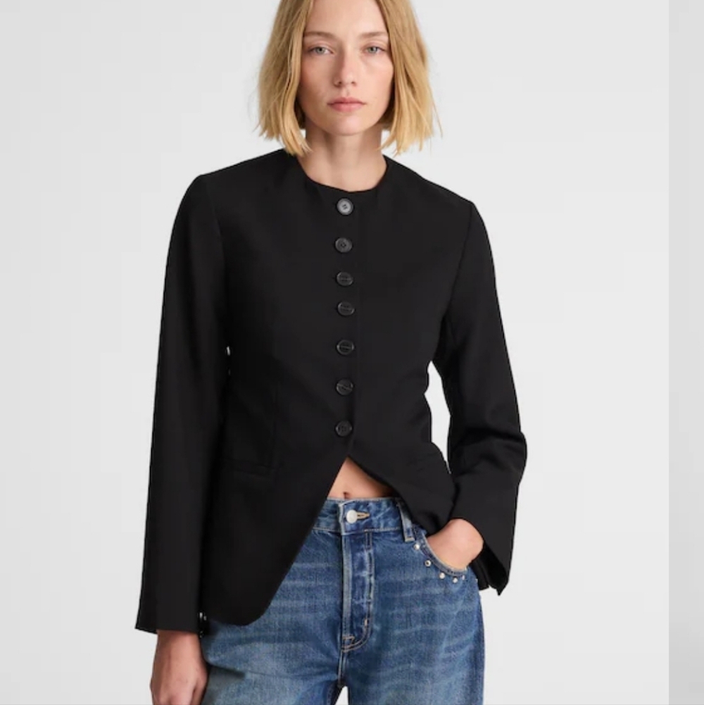 Madwell The Nolita Cutaway Blazer NY408 Size 6 NWT Black